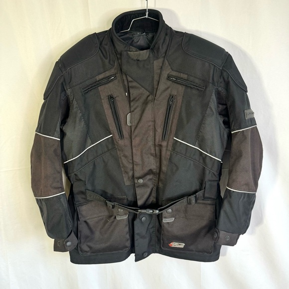 FRANK THOMAS BIKER JACKET BLACK MOTOCYCLE COAT MADE IN ENGLAND MEN SIZE LARGE - Picture 3 of 17